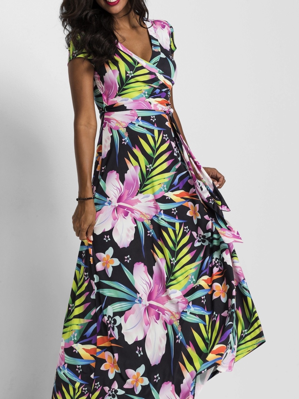 Bodyflirt Boutique (German brand) floral wrap maxi dress, size US Medium / EU 40